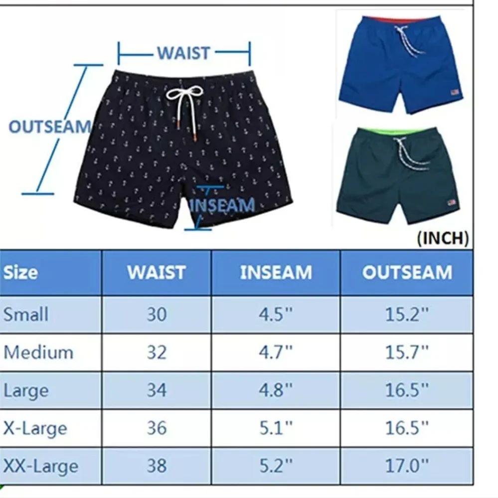 NITAGUT Navy Blue Nautical ⚓ Men's Swim Trunks NWT